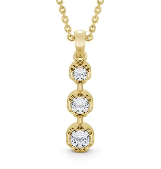 Journey Round Diamond Bezel Set Pendant 18K Yellow Gold PNT55_YG_THUMB2 