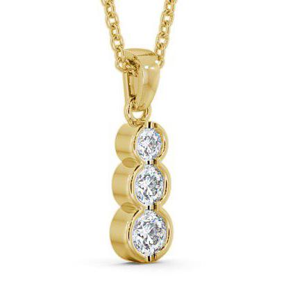 Journey Round Diamond Bezel Set Pendant 18K Yellow Gold PNT57_YG_THUMB1 