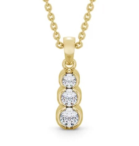 Journey Round Diamond Bezel Set Pendant 18K Yellow Gold PNT57_YG_THUMB2 
