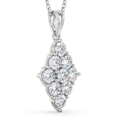 Cluster Round Diamond Illusion Design Pendant 9K White Gold pnt58_wg_thumb1 