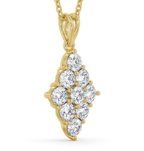 Cluster Round Diamond Illusion Design Pendant 18K Yellow Gold pnt58_yg_thumb1 