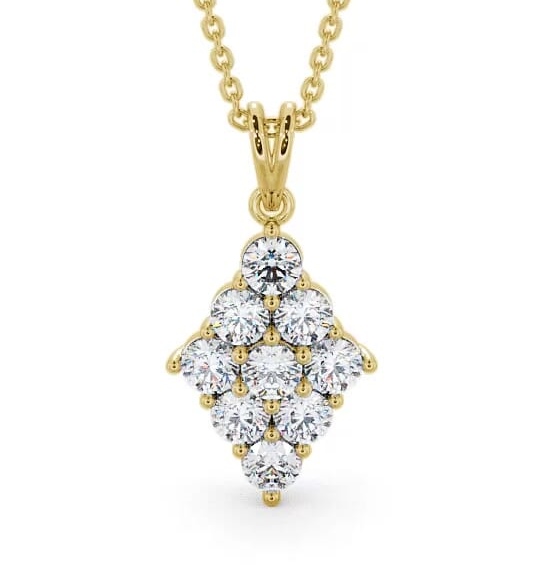 Cluster Round Diamond Illusion Design Pendant 18K Yellow Gold pnt58_yg_thumb2 