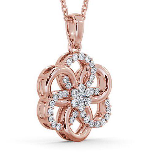 Cluster Round Diamond 0.45ct Floral Design Pendant 9K Rose Gold PNT60_RG_THUMB1 