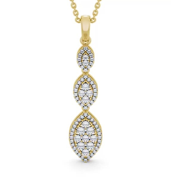 Drop Round Diamond 0.65ct Elegant Pendant 18K Yellow Gold PNT66_YG_THUMB2 
