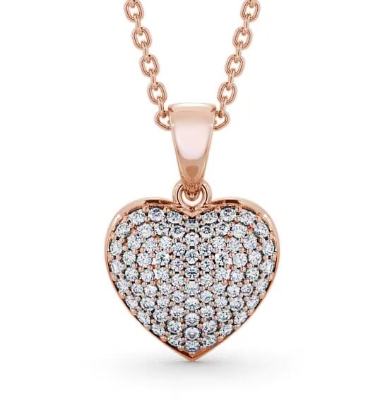 Heart Shaped Diamond Cluster Pendant 9K Rose Gold PNT70_RG_THUMB1