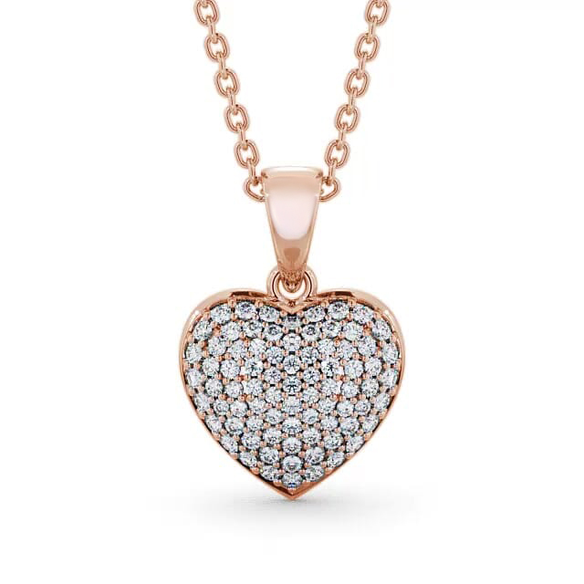 Heart Shaped Diamond 0.40ct Cluster Pendant 18K Rose Gold - Hilary PNT70_RG_NECK