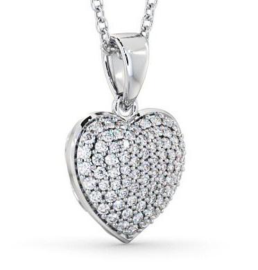 Heart Shaped Diamond Cluster Pendant 18K White Gold PNT70_WG_THUMB1 