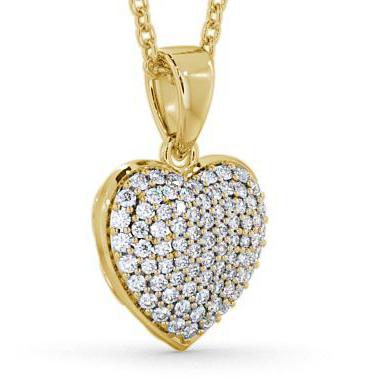 Heart Shaped Diamond Cluster Pendant 18K Yellow Gold PNT70_YG_THUMB1 