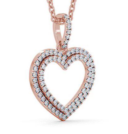 Heart Shaped Diamond Cluster Pendant 18K Rose Gold PNT71_RG_THUMB1 
