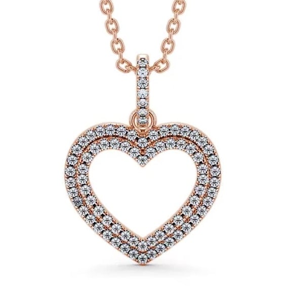 Heart Shaped Diamond Cluster Pendant 18K Rose Gold PNT71_RG_THUMB2 