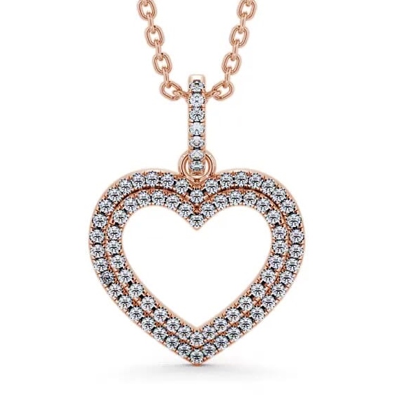 Heart Shaped Diamond Cluster Pendant 18K Rose Gold PNT71_RG_THUMB1