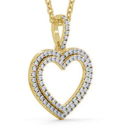Heart Shaped Diamond Cluster Pendant 18K Yellow Gold PNT71_YG_THUMB1 