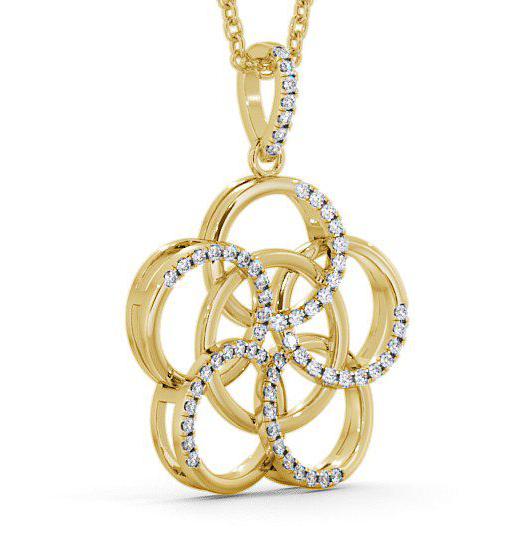 Circle Shaped Diamond 0.22ct Pendant 18K Yellow Gold PNT73_YG_THUMB1 