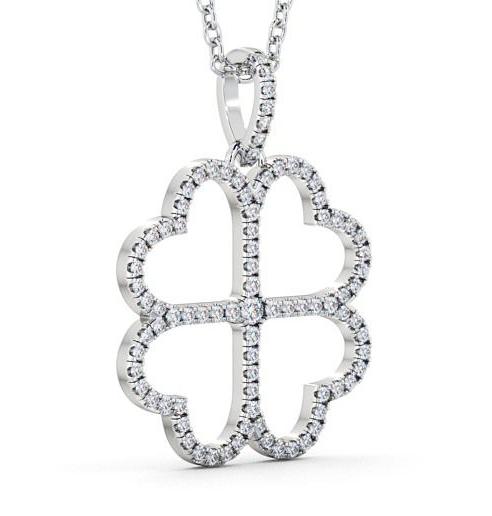 Heart Shaped Diamond Pendant 9K White Gold PNT75_WG_THUMB1 