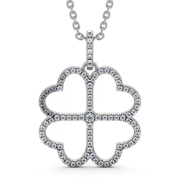 Heart Shaped Diamond Pendant 9K White Gold PNT75_WG_THUMB2 