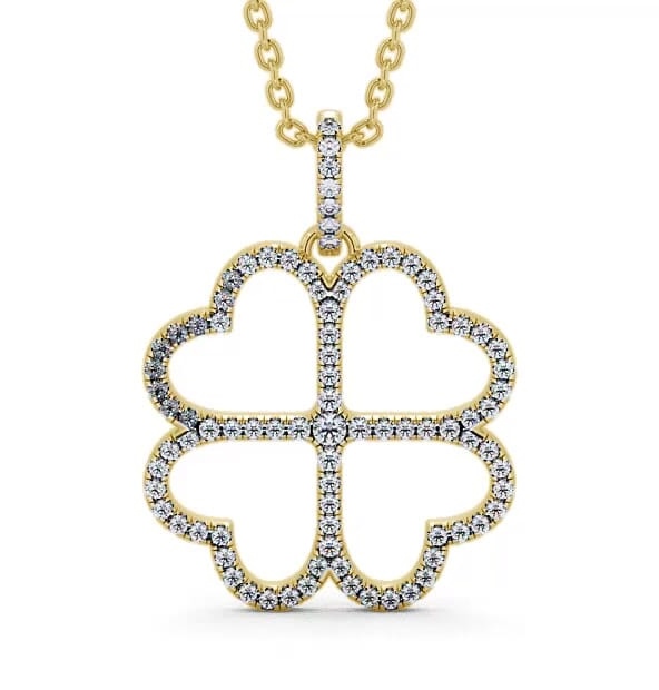 Heart Shaped Diamond Pendant 18K Yellow Gold PNT75_YG_THUMB2 