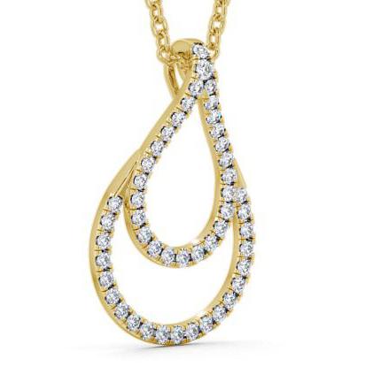 Drop Round Diamond Tear Drop Pendant 18K Yellow Gold PNT77_YG_THUMB1 