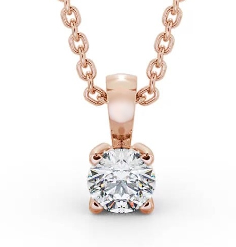 Round Solitaire Four Claw Stud Diamond Pendant 9K Rose Gold PNT79_RG_thumb2.jpg 