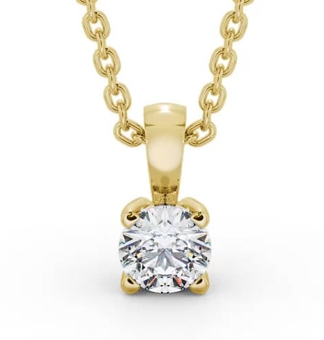Round Solitaire Four Claw Stud Diamond Pendant 18K Yellow Gold PNT79_YG_thumb2.jpg 