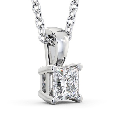 Princess Solitaire Four Claw Stud Diamond Pendant 9K White Gold PNT81_WG_thumb1.jpg 