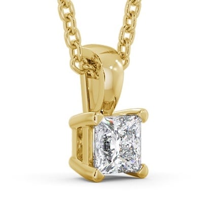 Princess Solitaire Four Claw Stud Diamond Pendant 18K Yellow Gold PNT81_YG_thumb1.jpg 
