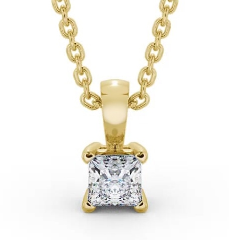 Princess Solitaire Four Claw Stud Diamond Pendant 9K Yellow Gold PNT81_YG_thumb2.jpg 