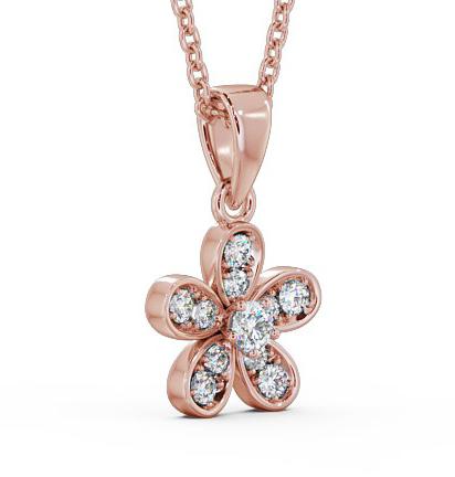 Floral Design Diamond Cluster Pendant 9K Rose Gold PNT87_RG_THUMB1 