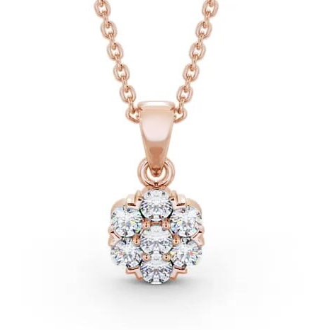 Cluster Style Diamond Pendant 18K Rose Gold PNT88_RG_THUMB2 