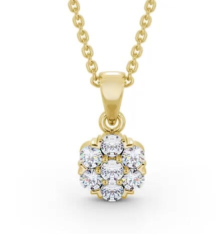 Cluster Style Diamond Pendant 9K Yellow Gold PNT88_YG_THUMB1