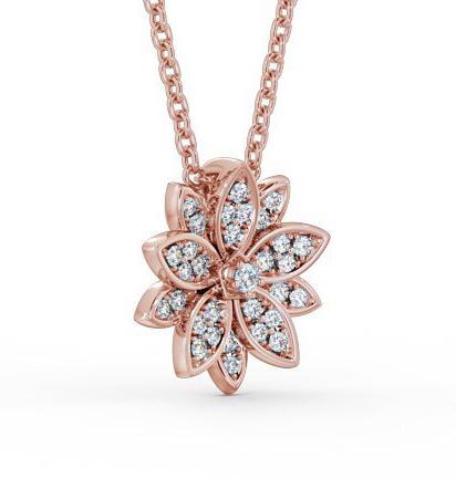 Floral Design Diamond Cluster Pendant 18K Rose Gold PNT89_RG_THUMB1 