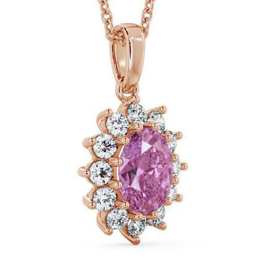 Cluster Pink Sapphire and Diamond 2.03ct Pendant 18K Rose Gold PNT8GEM_RG_PS_THUMB1 