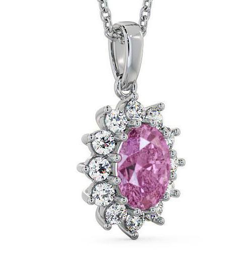 Cluster Pink Sapphire and Diamond 2.03ct Pendant 9K White Gold PNT8GEM_WG_PS_THUMB1 