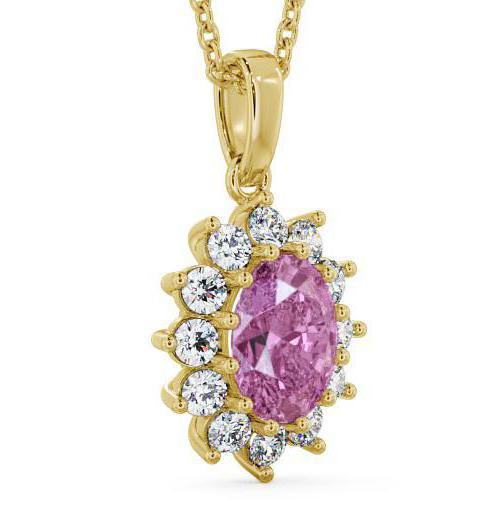 Cluster Pink Sapphire and Diamond 2.03ct Pendant 9K Yellow Gold PNT8GEM_YG_PS_THUMB1 
