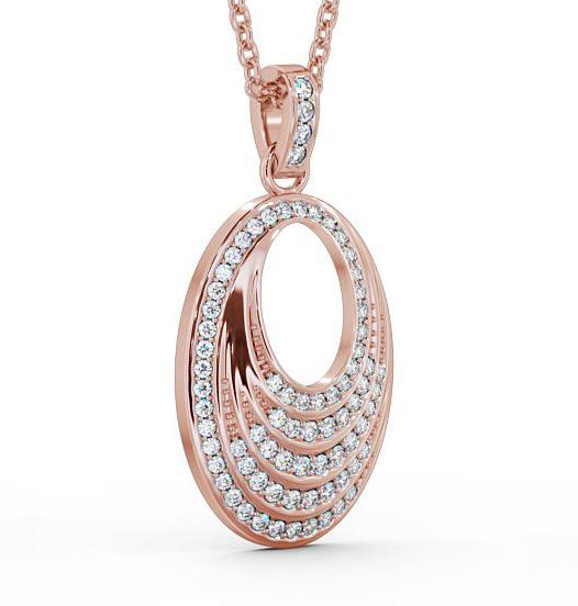 Oval Drop Style 0.35ct Diamond Pendant 18K Rose Gold PNT90_RG_THUMB1 