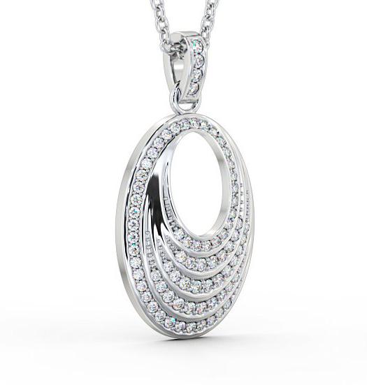 Oval Drop Style 0.35ct Diamond Pendant 18K White Gold PNT90_WG_THUMB1 
