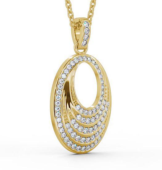 Oval Drop Style 0.35ct Diamond Pendant 9K Yellow Gold PNT90_YG_THUMB1 