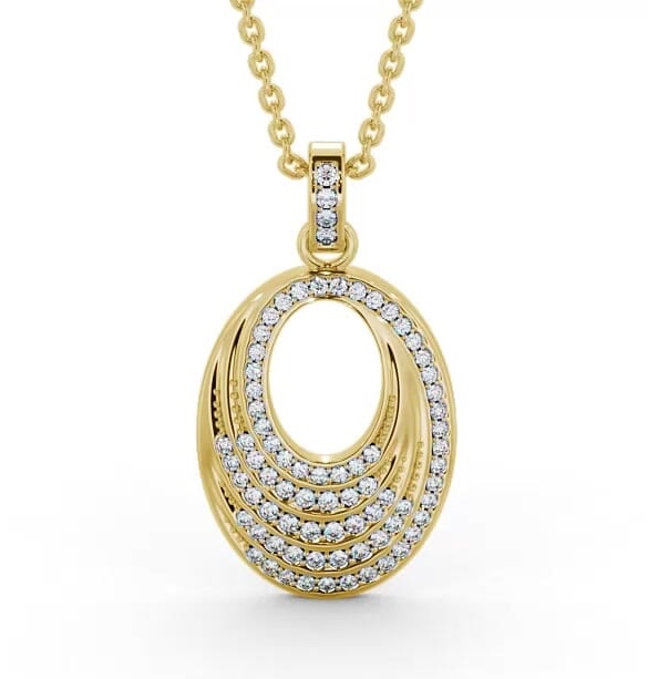 Oval Drop Style 0.35ct Diamond Pendant 9K Yellow Gold PNT90_YG_THUMB1