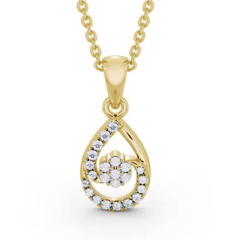 Pear Design Diamond Cluster Pendant 18K Yellow Gold PNT91_YG_THUMB2 