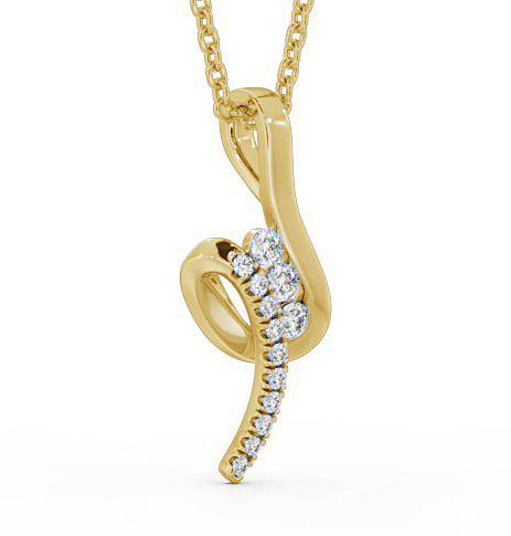 Drop Style Diamond Looping Pendant 18K Yellow Gold PNT92_YG_THUMB1 