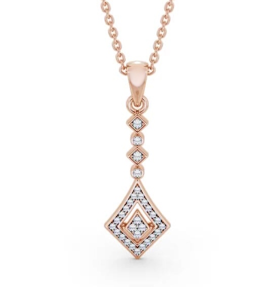 Drop Style 0.15ct Diamond Pendant 18K Rose Gold PNT93_RG_THUMB1