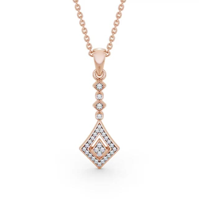 Drop Style 0.15ct Diamond Pendant 9K Rose Gold - Lavina PNT93_RG_NECK