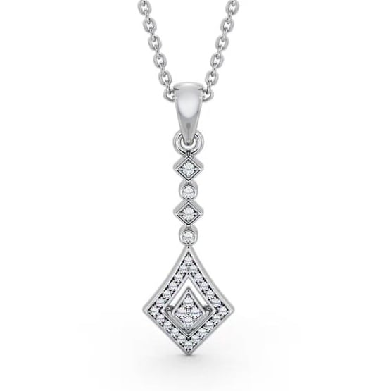 Drop Style 0.15ct Diamond Pendant 9K White Gold PNT93_WG_THUMB2 