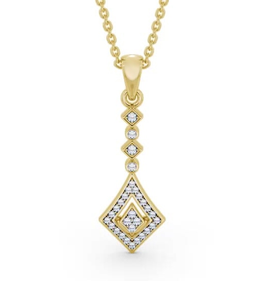 Drop Style 0.15ct Diamond Pendant 18K Yellow Gold PNT93_YG_THUMB2 
