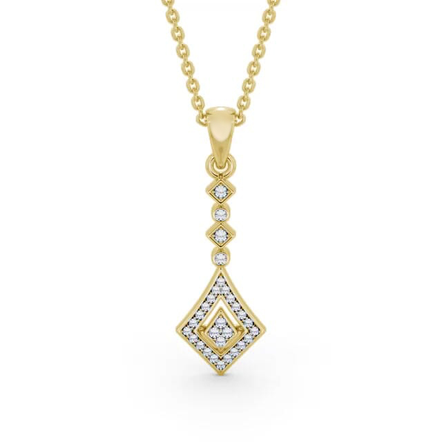 Drop Style 0.15ct Diamond Pendant 18K Yellow Gold - Lavina PNT93_YG_NECK