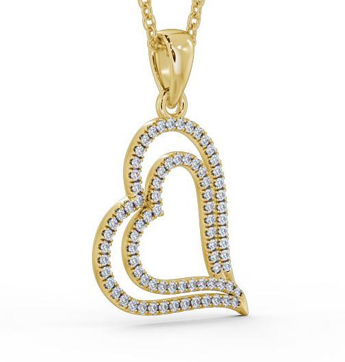 Double Heart Shaped Diamond Pendant 18K Yellow Gold PNT94_YG_THUMB1 