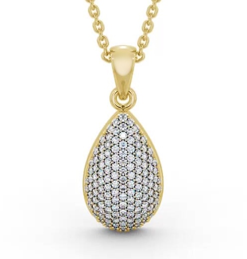 Cluster Drop 0.56ct Diamond Glamorous Pendant 18K Yellow Gold PNT96_YG_THUMB1