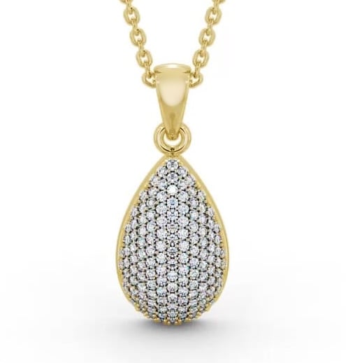 Cluster Drop 0.56ct Diamond Glamorous Pendant 18K Yellow Gold PNT96_YG_THUMB2 