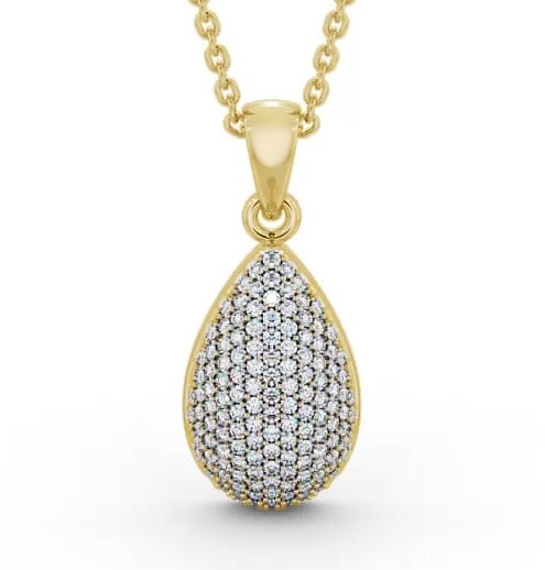 Cluster Drop 0.56ct Diamond Glamorous Pendant 18K Yellow Gold PNT96_YG_THUMB2 