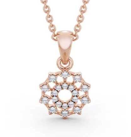 Floral Design Diamond Pendant 9K Rose Gold PNT97_RG_THUMB1