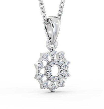 Floral Design Diamond Pendant 9K White Gold PNT97_WG_THUMB1 